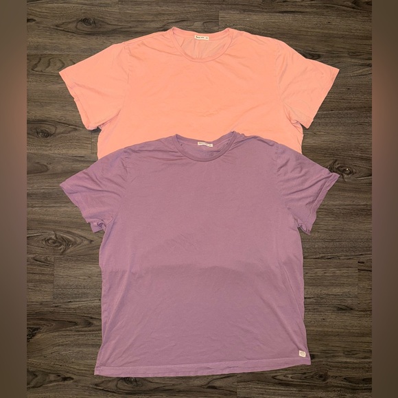 Marine Layer Set Of 2 XXL Crew Tee Salmon And Orchid Mens Short Sleeve T Shirts - Picture 1 of 11